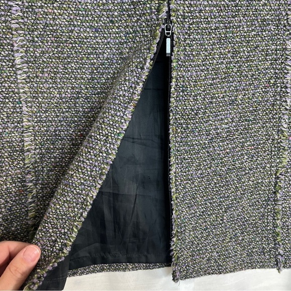 Tribal tweed pencil skirt with a front zipper slit - Picture 4 of 8